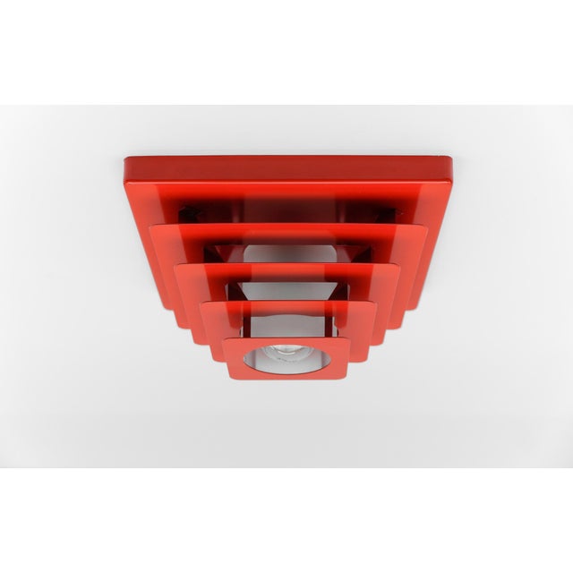 1960s Space Age Lamp in Pyramid Shape in Metal and Glass, 1960s For Sale - Image 5 of 11