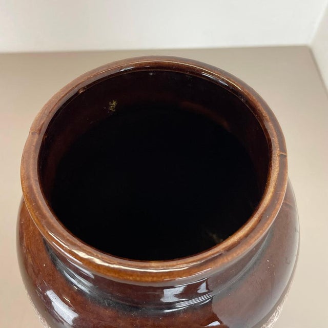 Large Pottery Fat Lava White-Rings Floor Vase from Scheurich, 1970s For Sale - Image 12 of 18