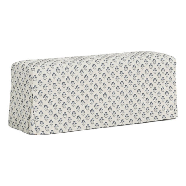 Slipcover for Stoffer Home x Cloth & Company for Lindy Slipcover Dining Bench in Francie Floral Blue For Sale