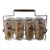 Mid-Century Modern Libby “Golden Foliage”Frosted Highball Glasses and Caddy Set of 8 For Sale
