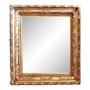Large English Gilded Wall Mirror With Flowers and Basketweave Composition