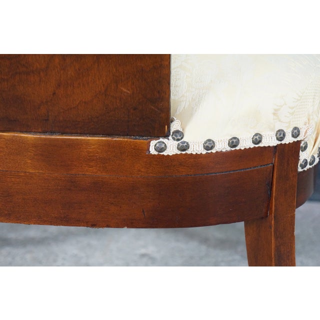Antique 19th C. Mahogany Regency Empire Klismos Library Desk Gondola Arm Chair For Sale - Image 13 of 18