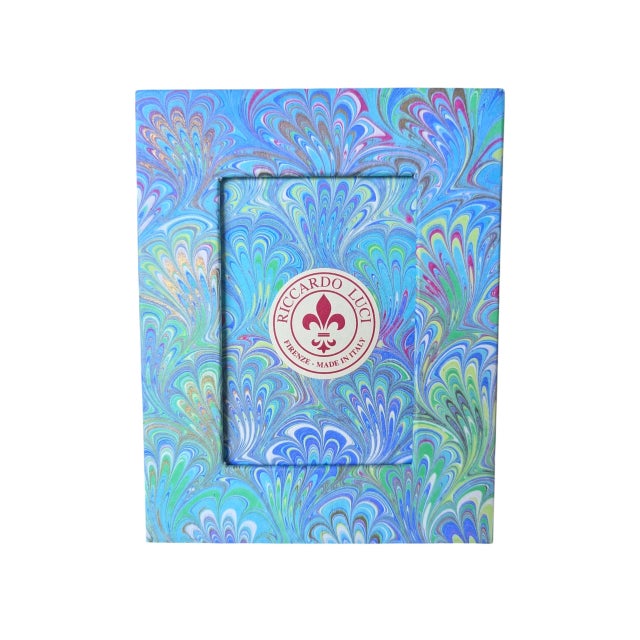 Made in Italy Marbled Paper Picture Frame Holds a 2.5" x 3.5" Photo