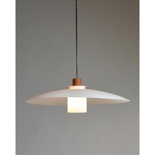 "Luxus Pendant Model '1534', Teak & acrlic glass, Sweden: Infuse your space with the natural allure of the mid-century...