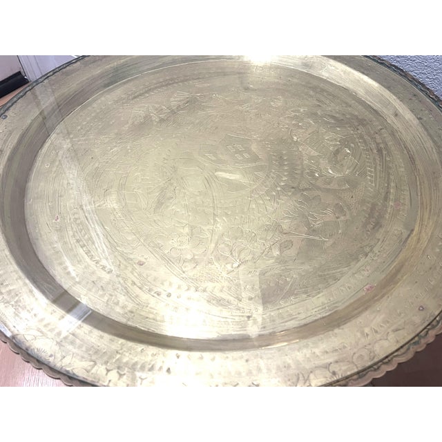 Midcentury MCM Round Brass Cocktail Table With Spider Legs For Sale In Sacramento - Image 6 of 8