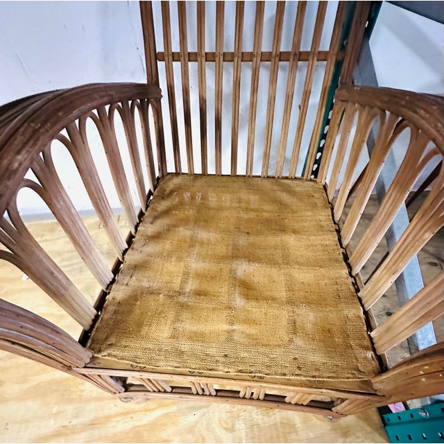 Heywood-Wakefield Early Mid-Century Stick Reed Chair in the Style of Heywood-Wakefield For Sale - Image 4 of 8