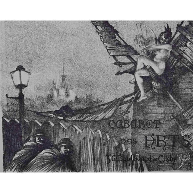 Edmond Gros, Cabaret des Arts, Original Etching, 1902 For Sale