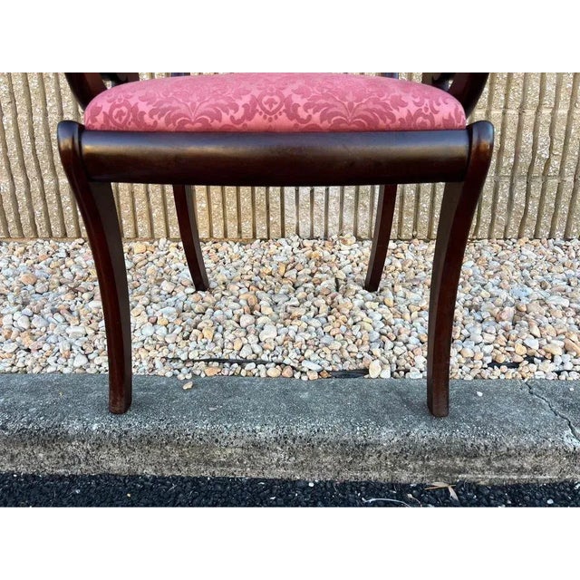 Brown French Empire Style Flame Mahogany Armchair, 19th Century For Sale - Image 8 of 12