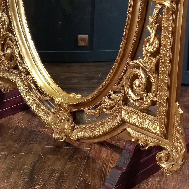 Vintage Oval Rococo Mirror, 1960s For Sale - Image 12 of 18