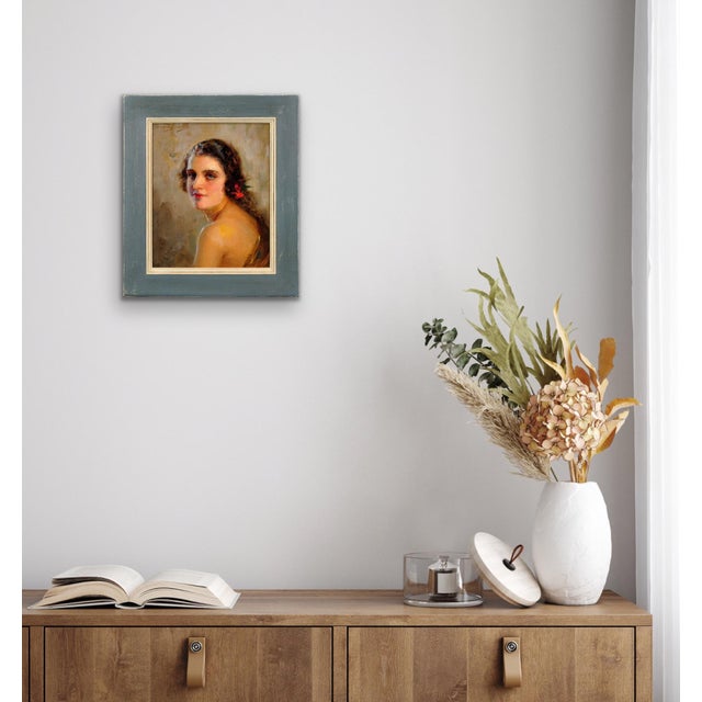 Edouard Bisson, The Afterglow, Oil on Board, 1910, Framed For Sale - Image 15 of 18