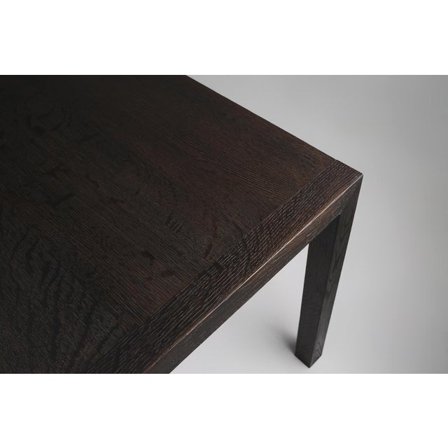 Large Vintage Dinner Table in Blackened Oak, Belgium, 1980s For Sale - Image 6 of 11