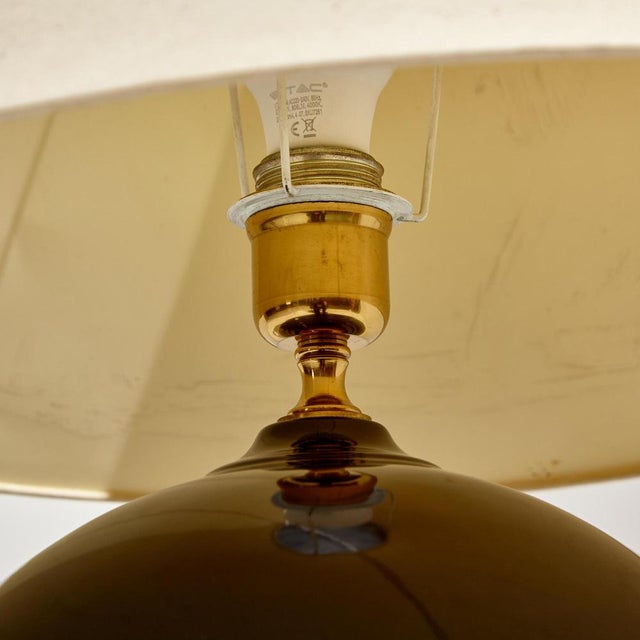 Metal Vintage Glass Table Lamp, 1970s For Sale - Image 7 of 10