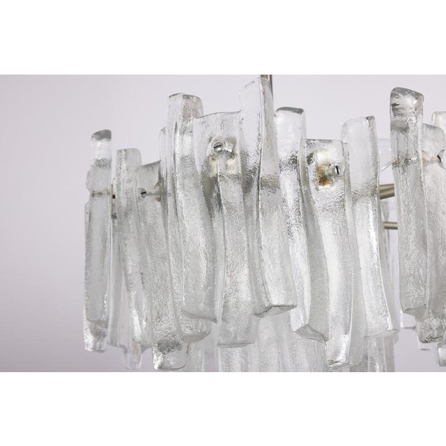 1970s Fuente Chandelier in Ice Glass from Kalmar, Germany, 1970s For Sale - Image 5 of 13