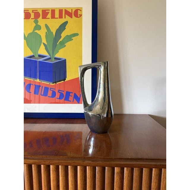 Modern Iridescent Stoneware Vase by A. Cytère, Rambervillers, France, 1960s For Sale - Image 16 of 18