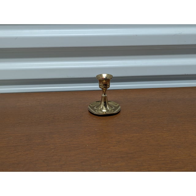 Metal Vintage Brass Candlestick Holders - Set of 4 For Sale - Image 7 of 9