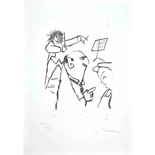 At the concert is an original modern artwork realized in 1970s by the Italian artist Mino Maccari (Siena, 1898 - Rome,...