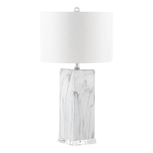 Olympia 29" Table Lamp in Black/White - a Pair For Sale