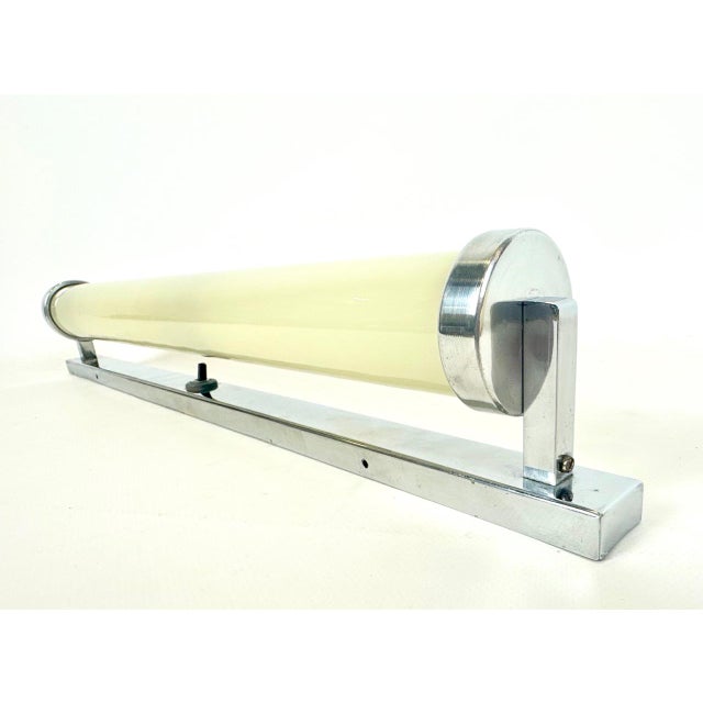 1930s Bauhaus Nickel-Plated Tubular Wall Lamp from Napako, 1930s For Sale - Image 5 of 13