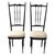 Pair of fully restored Pozzi and Verga attributed sculptural wooden chairs made in Italy, circa 1950. Great crafted two-...