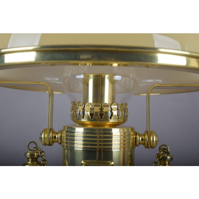 Nautical Gold-Plated Table Lamp with Glass Dome Shade, 1980s For Sale - Image 14 of 18