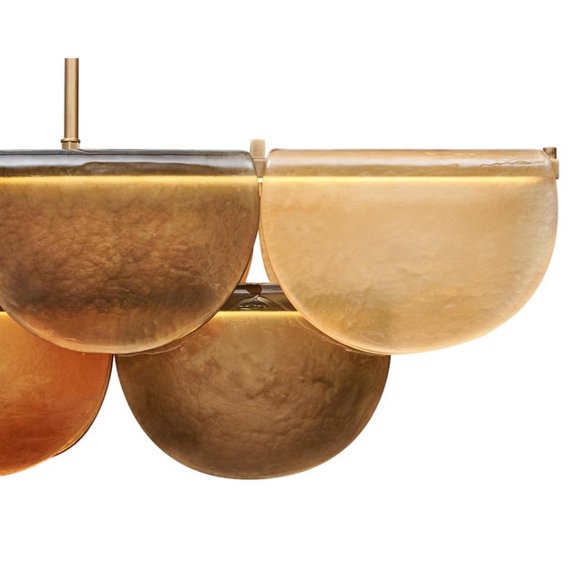 Murano Glass Amber “Onda” Chandelier For Sale In Austin - Image 6 of 9