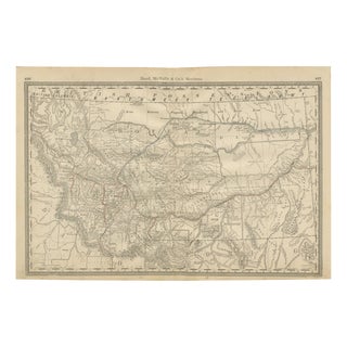 Map of Montana Railroads, Indian Reservations and Frontier Settlements, 1888 For Sale