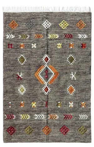 Tribal Moroccan Style Handwoven Kilim Rug