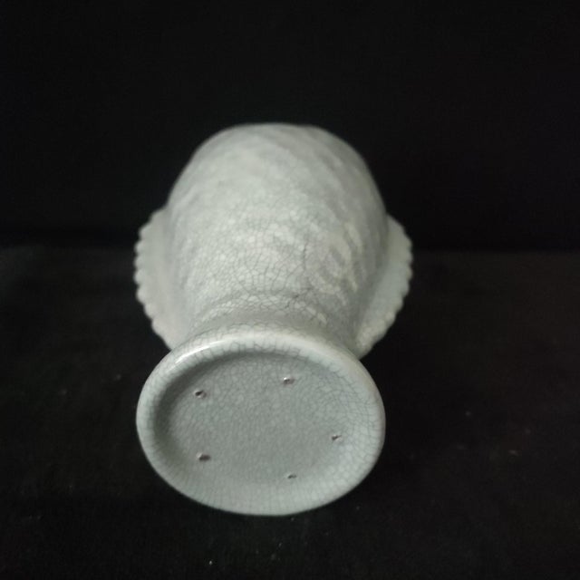 Ceramic Chinese Ceramic Vase,Guan Ware Celadon Glaze Porcelain Vase HandCarved Fish Pattern For Sale - Image 7 of 10