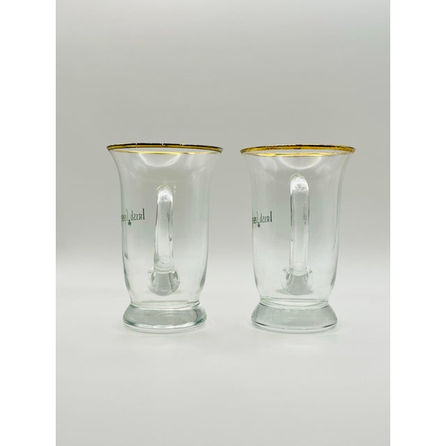 Contemporary Mid 20th Century Clear Glass Irish Coffee Mugs- A Pair For Sale - Image 3 of 5