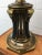 Heavy and tall solid brass trophy urn table lamp, French regency with gold swirl bronze and black enamel finish, and 3-way...