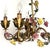 Italian Metal and Porcelain Flower Chandelier, 1940s For Sale - Image 6 of 17