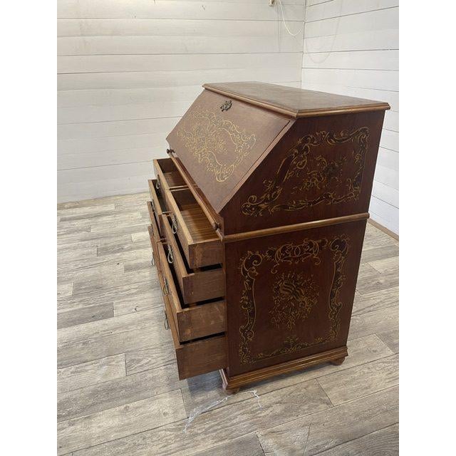 Egyptian Secretaire in Wood and Brass For Sale - Image 17 of 18