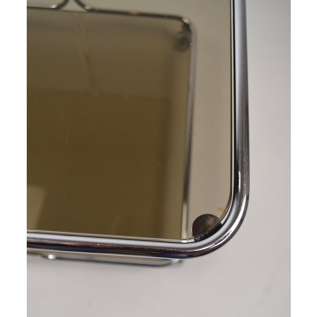 Italian Chrome and Smoked Glass Coffee Table on Casters, 1970s For Sale - Image 9 of 18