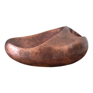 Nambe Copper Alloy Sculptural Pebble Bowl by Steve Cozzolini For Sale