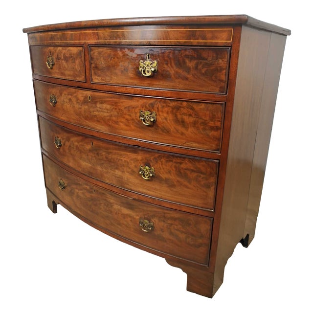 Victorian Bowfront Chest of Drawers, 19th Century For Sale