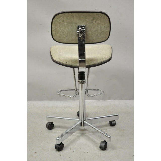 20th Century Industrial Northfield Metal Drafting Artist Work Stool