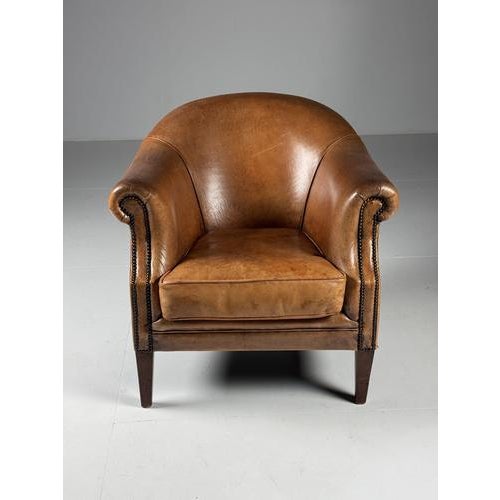 Club Chairs in Sheepskin Leather, Set of 2 For Sale - Image 5 of 9