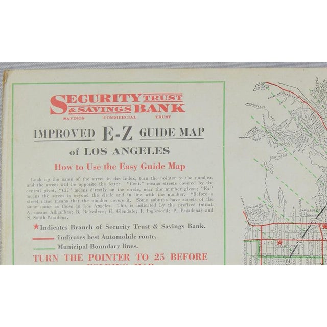 Antique E-Z Guide Map of Los Angeles with Rotating Locator, 1927 For Sale - Image 6 of 12