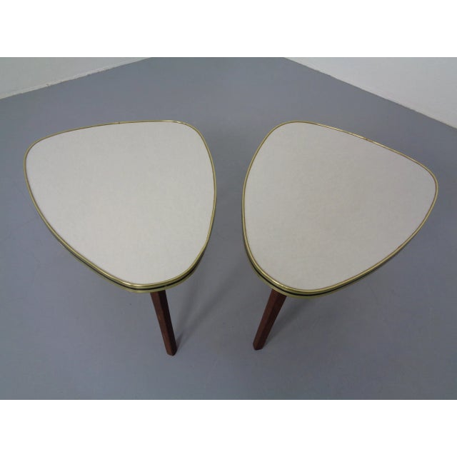 Brown Mid-Century German Tripod Flower Side Tables, 1960s, Set of 2 For Sale - Image 8 of 15
