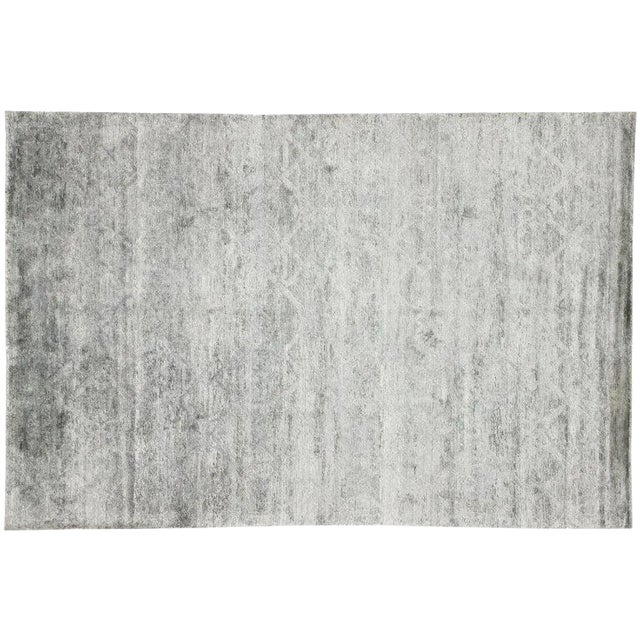 Transitional Gray Area Rug- 6′1″ × 9′2″ For Sale