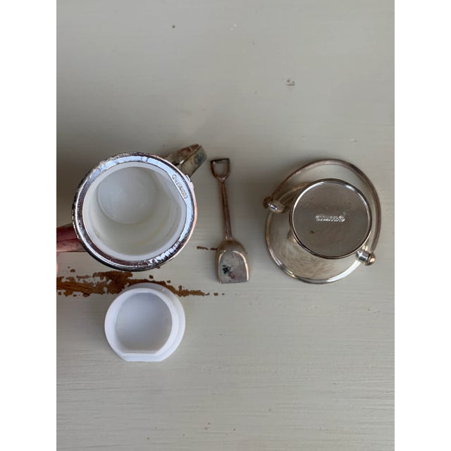 Late 20th Century Silver Godinger Country Garden Pail and Watering Can Salt and Pepper Shakers For Sale In South Bend - Image 6 of 7