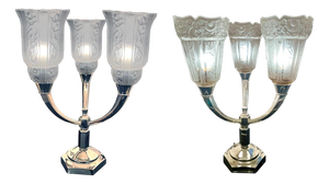 Pair of Art Deco table lamps ,signed