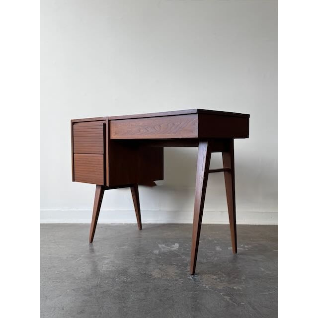 Brown 1960's Writing Desk/Vanity For Sale - Image 8 of 11
