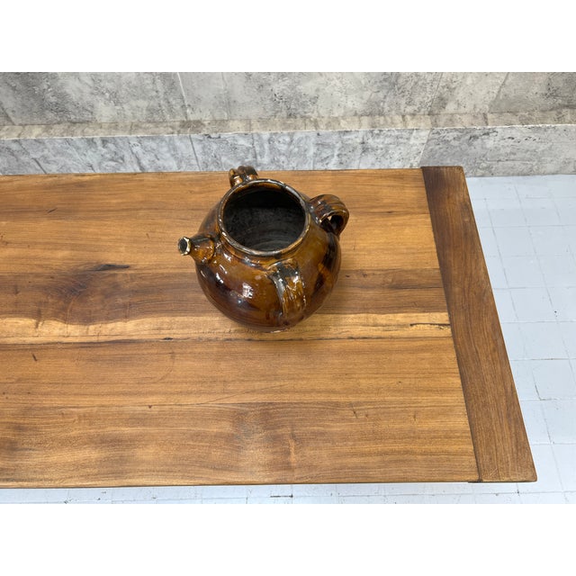 French Farmhouse Oak Dining Table with Black Legs, 1950s For Sale - Image 9 of 15