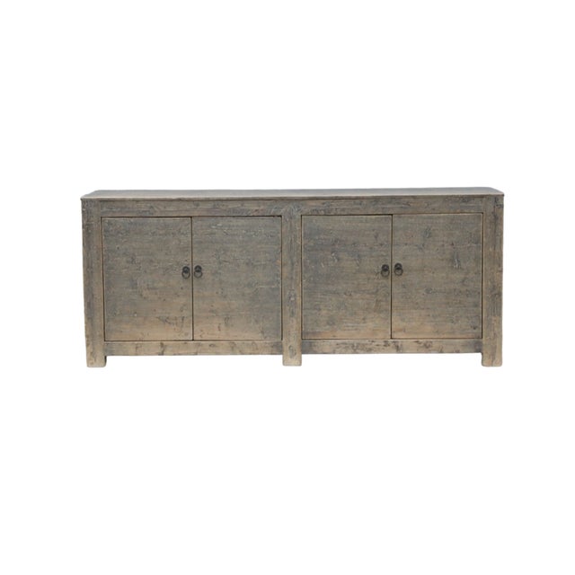 Chinese Antique Chinese Painted Elm Buffet Cabinet For Sale - Image 3 of 5