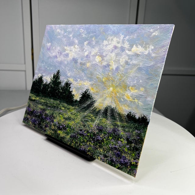 2020s "Field of Light" Contemporary Original Impressionist Style Landscape Painting by Deb Bossert For Sale - Image 5 of 7