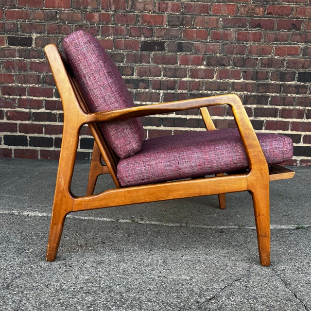 DUX Dux Lounge Chair With New Foam and Fabric Straps (Pink Blend) For Sale - Image 4 of 11