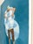 Textile "Pool Boy" Original Modern Oil Painting, by Jennifer Hohlfelder For Sale - Image 7 of 9