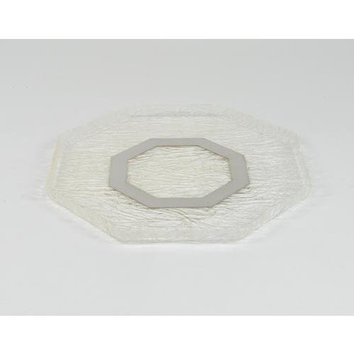 Midcentury amazing large octagonal serving tray in acrylic glass ice effect and chrome. Made in Italy in the 1970s.