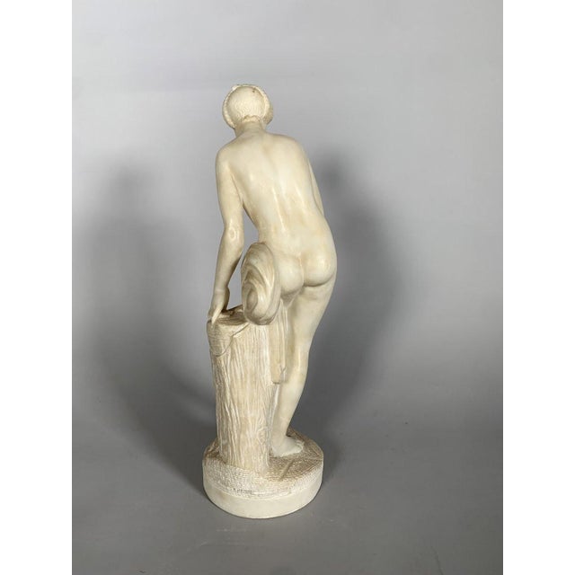 Alabaster Sculpture Diane Au Bain After Falconet (1716-1791) 19th Century For Sale - Image 4 of 8